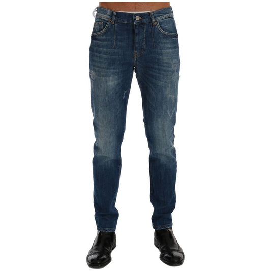 Frankie Morello | Blue Wash Perth Slim Fit Jeans | McRichard Designer Brands