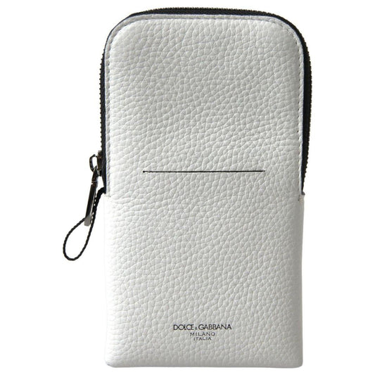 Dolce & Gabbana | White Leather Purse Crossbody Sling Phone Bag | McRichard Designer Brands