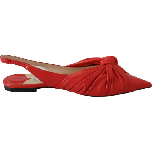 Jimmy Choo | Annabell Flat Nap Chilli Leather Flat Shoes Shoes | McRichard Designer Brands