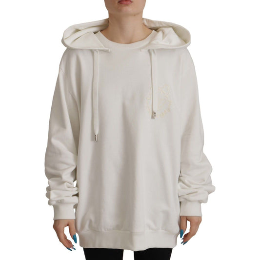Dolce & Gabbana | White Hoodie Pullover Embroidered Sweater | McRichard Designer Brands