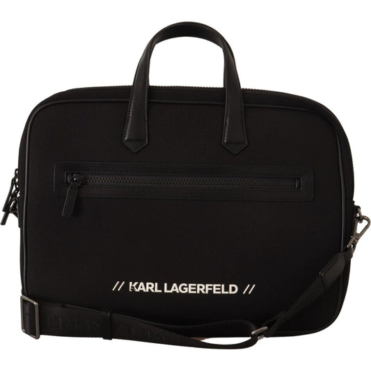 Karl Lagerfeld | Black Nylon Laptop Crossbody Bag  | McRichard Designer Brands