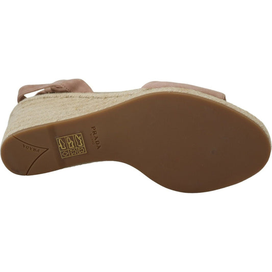 Prada | Pink Suede Leather Ankle Strap Sandals  | McRichard Designer Brands