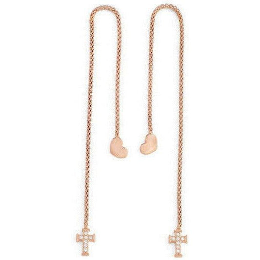 AMEN Mod. CUORE CROCE CRISTALLI ROSE GOLD DESIGNER FASHION JEWELLERY AMEN