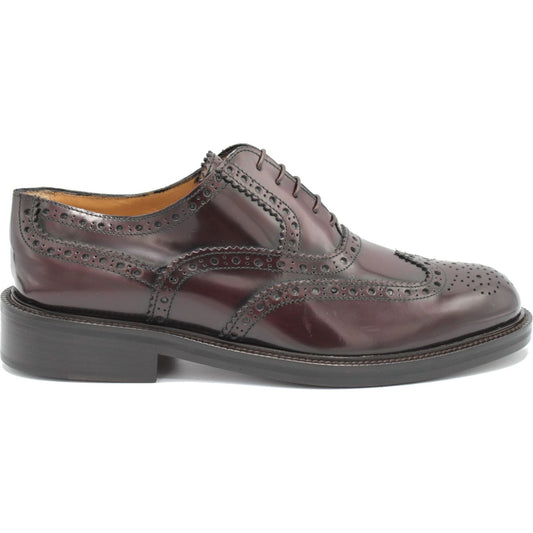 Saxone of Scotland | Bordeaux Spazzolato Leather Mens Laced Full Brogue Shoes | McRichard Designer Brands