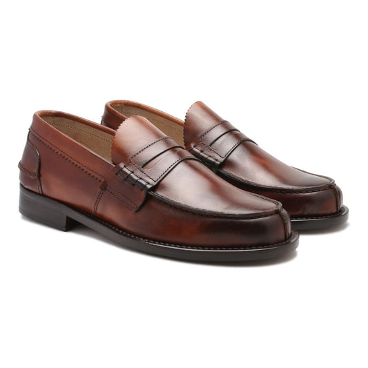Saxone of Scotland | Natural Calf Leather Mens Loafers Shoes | McRichard Designer Brands